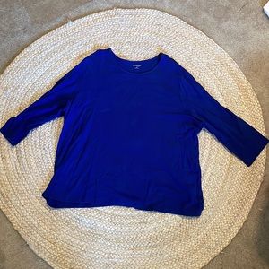 Kim Rogers Curvy Blue Top